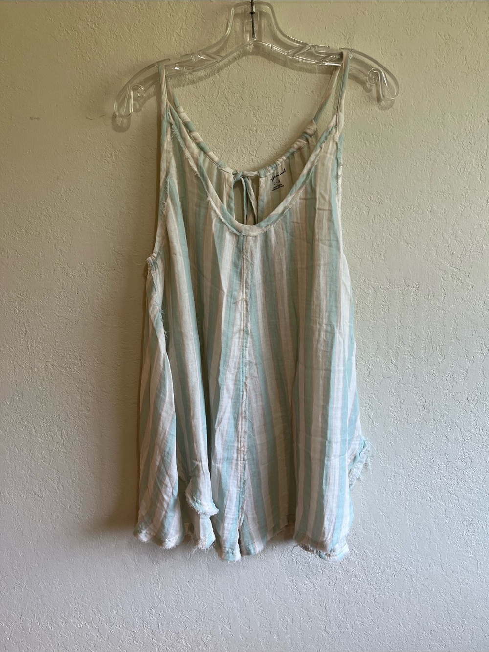 Out from under Lightweight Striped Tie-back Romper - Mint & White L-NWT - Picture 3 of 3
